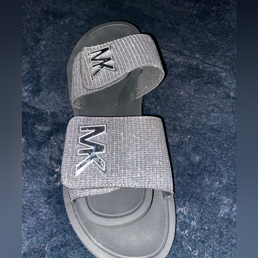 Michael Kors Metallic Silver Men's Slide Sandals